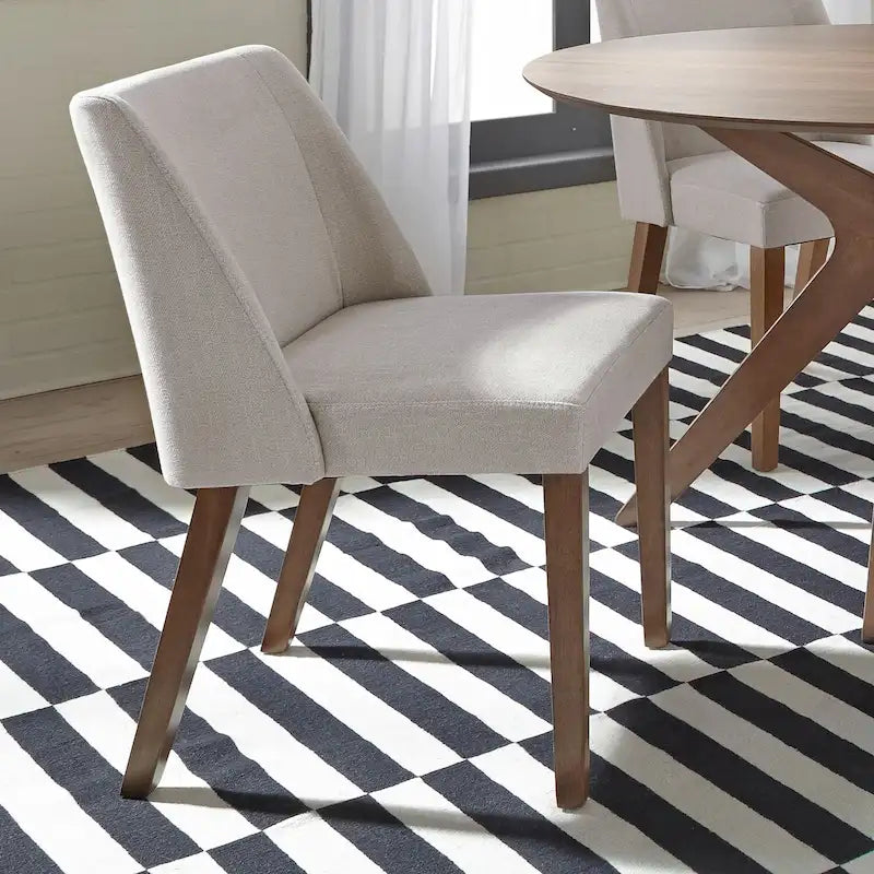 Lot de 2 chaises de salle à manger, noyer et revêtement en lin - Plusieurs coloris
