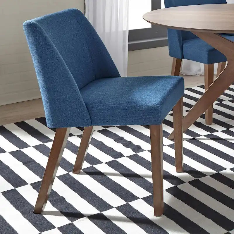 Lot de 2 chaises de salle à manger, noyer et revêtement en lin - Plusieurs coloris