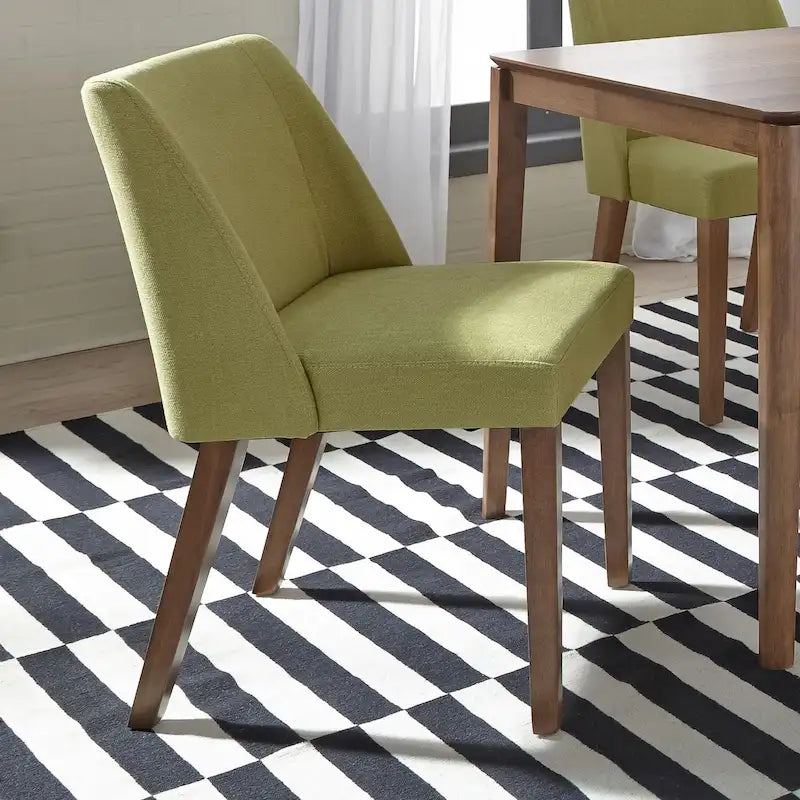 Lot de 2 chaises de salle à manger, noyer et revêtement en lin - Plusieurs coloris