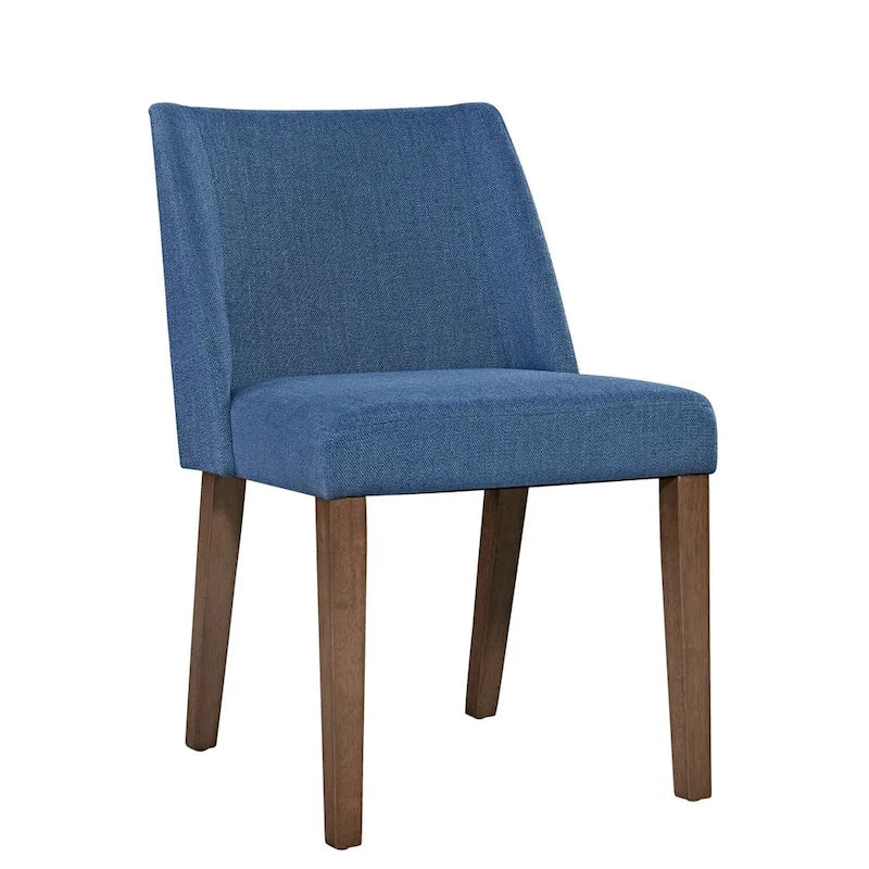 Lot de 2 chaises de salle à manger, noyer et revêtement en lin - Plusieurs coloris