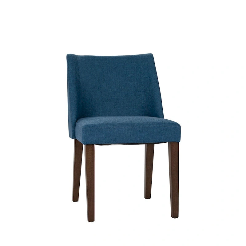Lot de 2 chaises de salle à manger, noyer et revêtement en lin - Plusieurs coloris