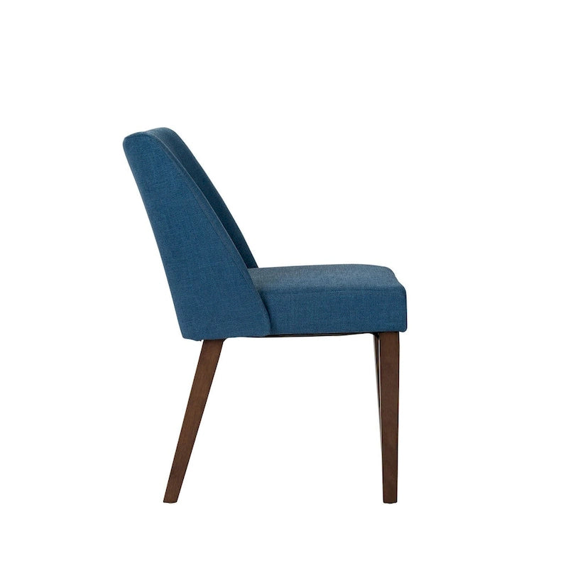 Lot de 2 chaises de salle à manger, noyer et revêtement en lin - Plusieurs coloris