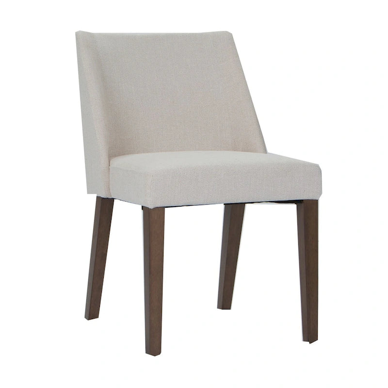 Lot de 2 chaises de salle à manger, noyer et revêtement en lin - Plusieurs coloris