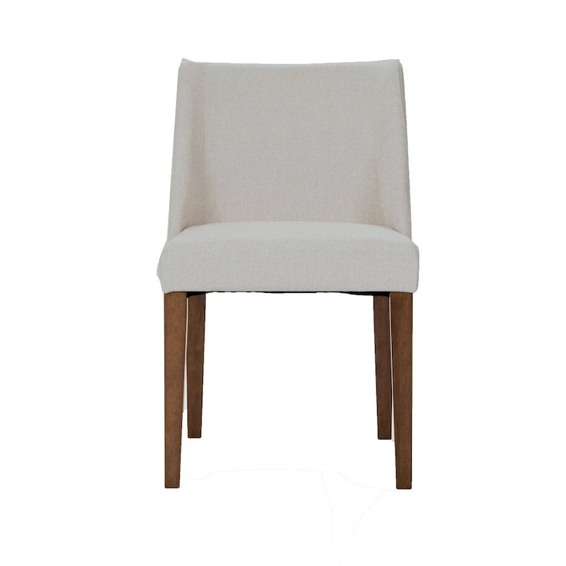 Lot de 2 chaises de salle à manger, noyer et revêtement en lin - Plusieurs coloris