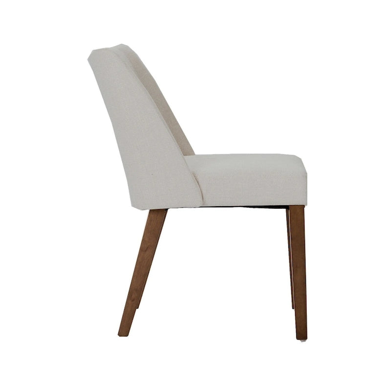 Lot de 2 chaises de salle à manger, noyer et revêtement en lin - Plusieurs coloris