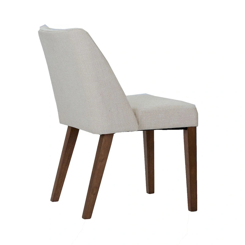 Lot de 2 chaises de salle à manger, noyer et revêtement en lin - Plusieurs coloris