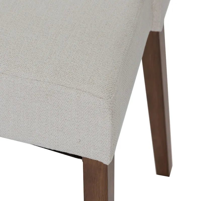 Lot de 2 chaises de salle à manger, noyer et revêtement en lin - Plusieurs coloris