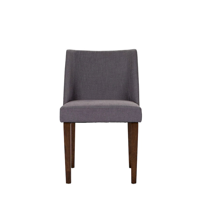 Lot de 2 chaises de salle à manger, noyer et revêtement en lin - Plusieurs coloris