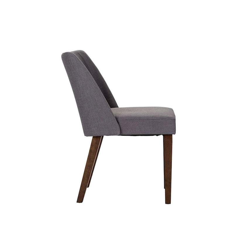 Lot de 2 chaises de salle à manger, noyer et revêtement en lin - Plusieurs coloris