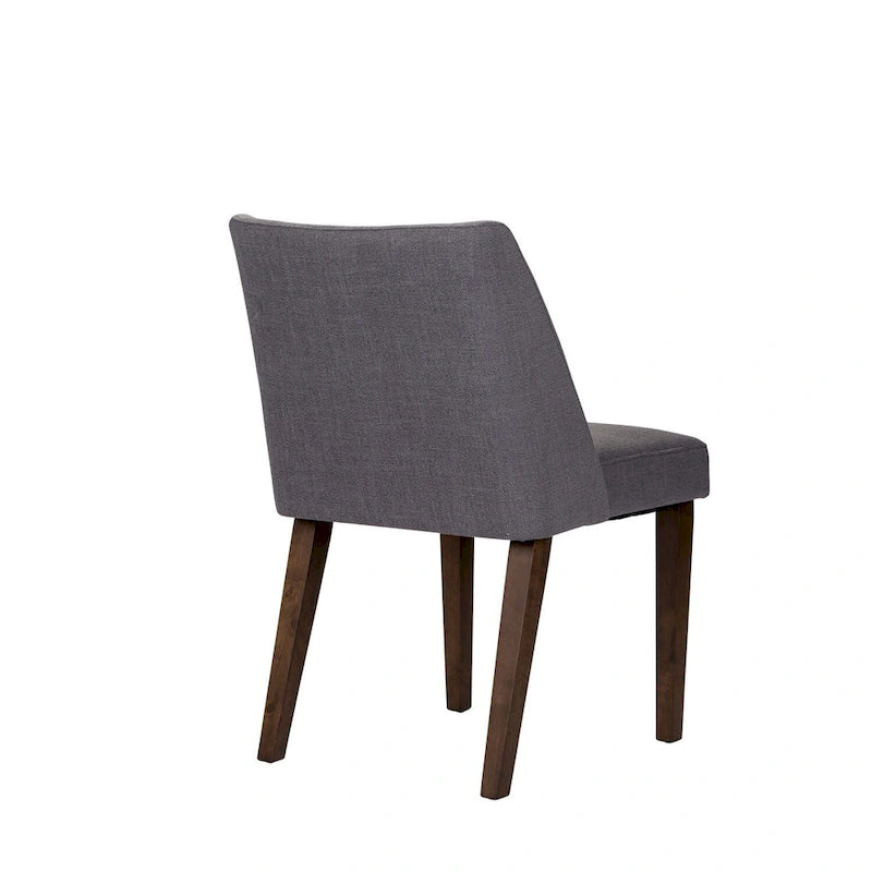 Lot de 2 chaises de salle à manger, noyer et revêtement en lin - Plusieurs coloris