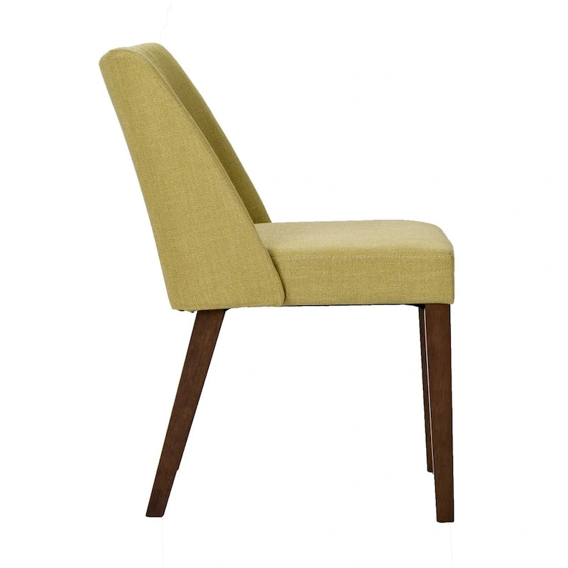 Lot de 2 chaises de salle à manger, noyer et revêtement en lin - Plusieurs coloris
