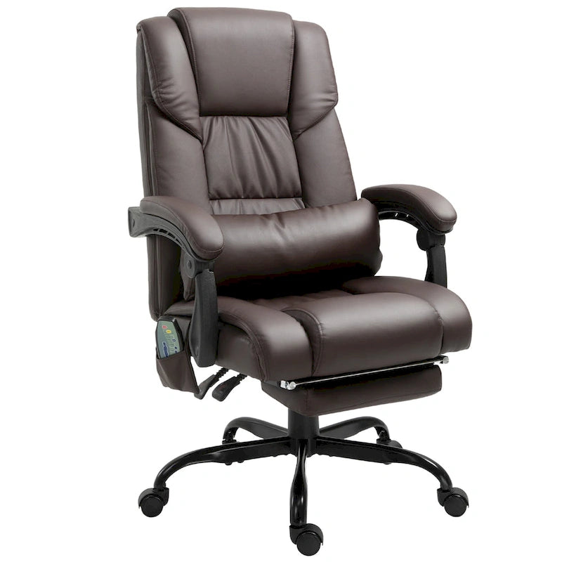 Fauteuil de bureau inclinable, support lombaire mobile réglable en hauteur avec massage vibrant à 6 points