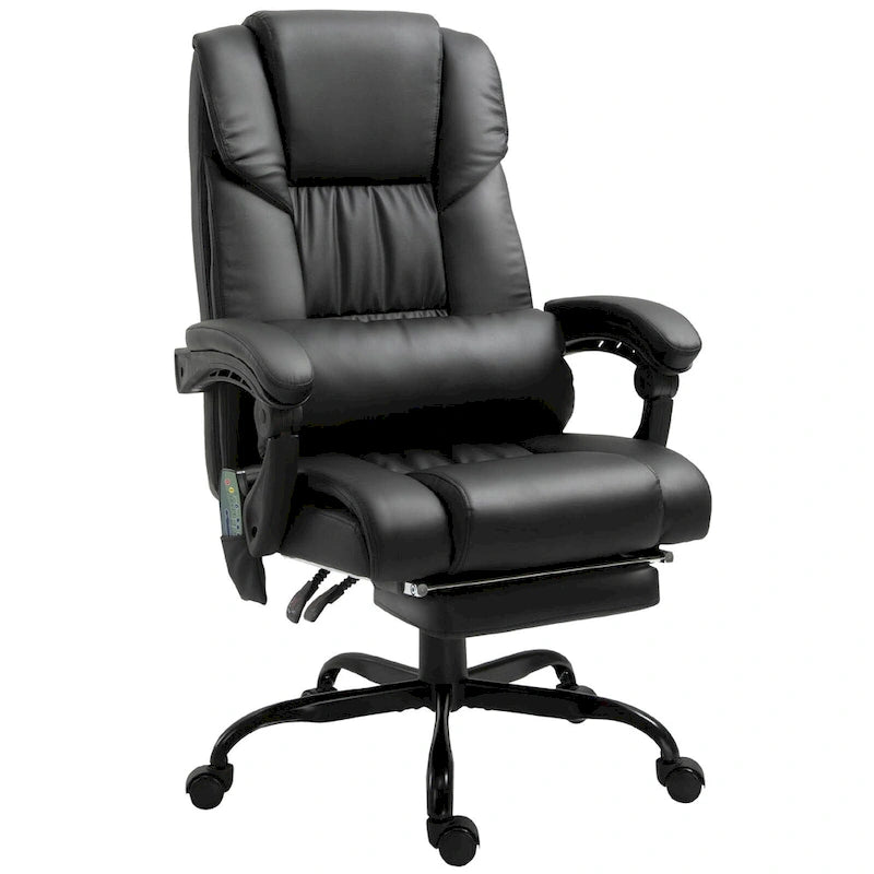 Fauteuil de bureau inclinable, support lombaire mobile réglable en hauteur avec massage vibrant à 6 points