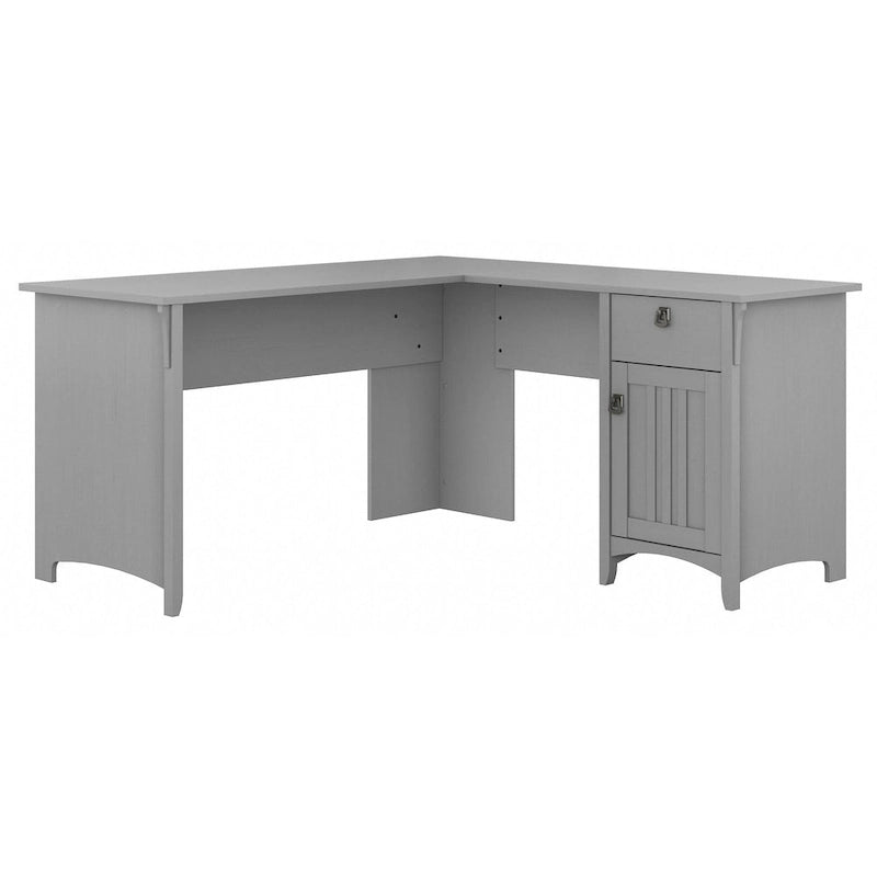 Bureau en L de 60 W avec tiroirs et espaces de rangement