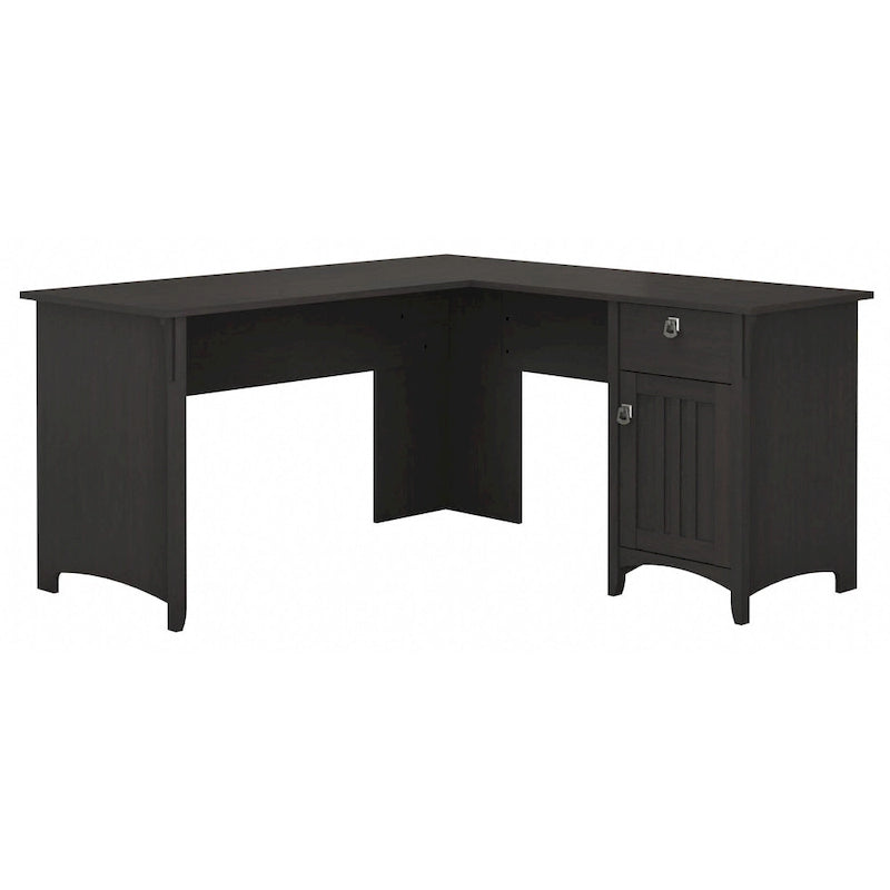 Bureau en L de 60 W avec tiroirs et espaces de rangement