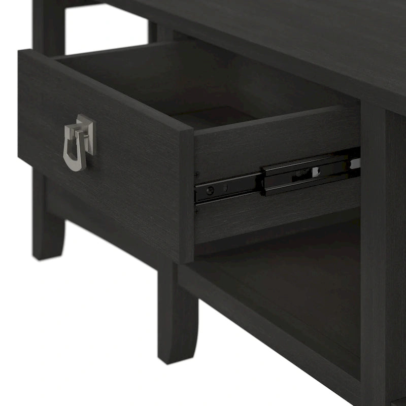 Bureau en L de 60 W avec tiroirs et espaces de rangement
