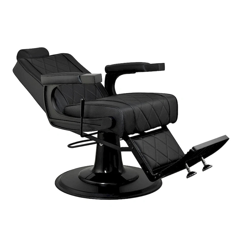 Fauteuil de barbier inclinable, noir