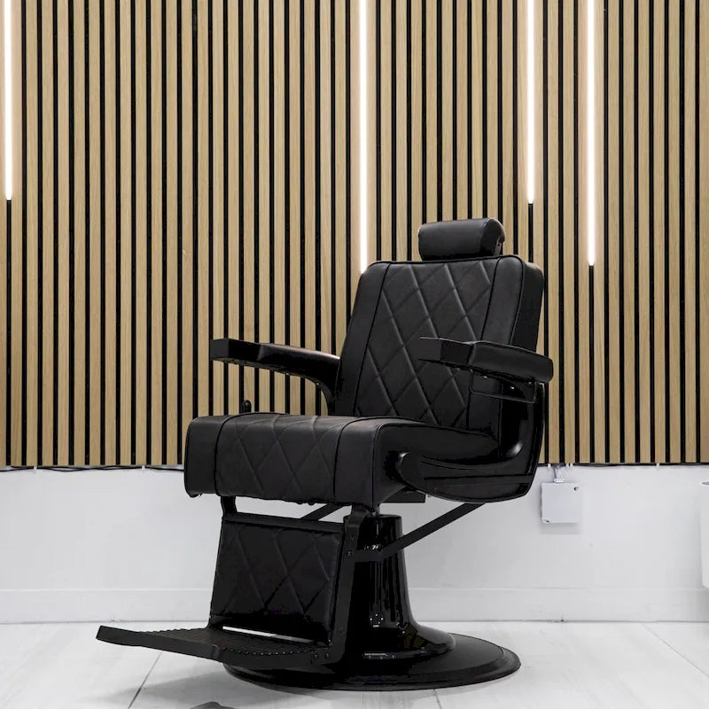 Fauteuil de barbier inclinable, noir