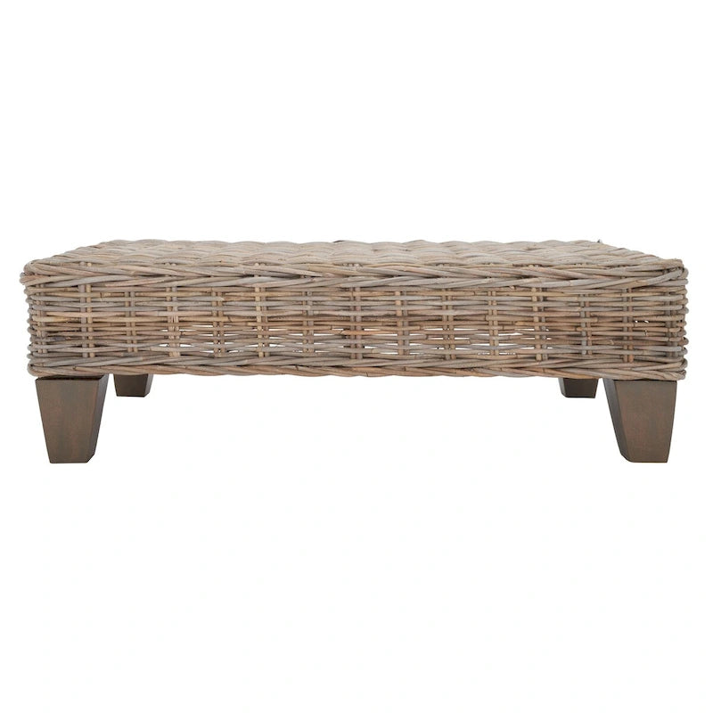 Banc en osier naturel blanchi - 41 L x 28 P x 12 H - 41Lx28Px12H