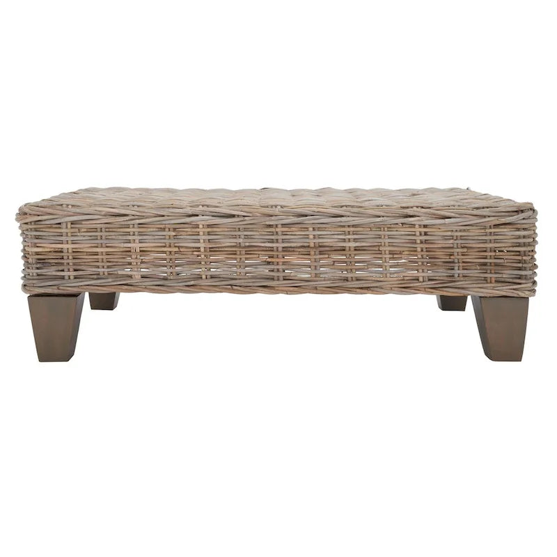 Banc en osier naturel blanchi - 41 L x 28 P x 12 H - 41Lx28Px12H