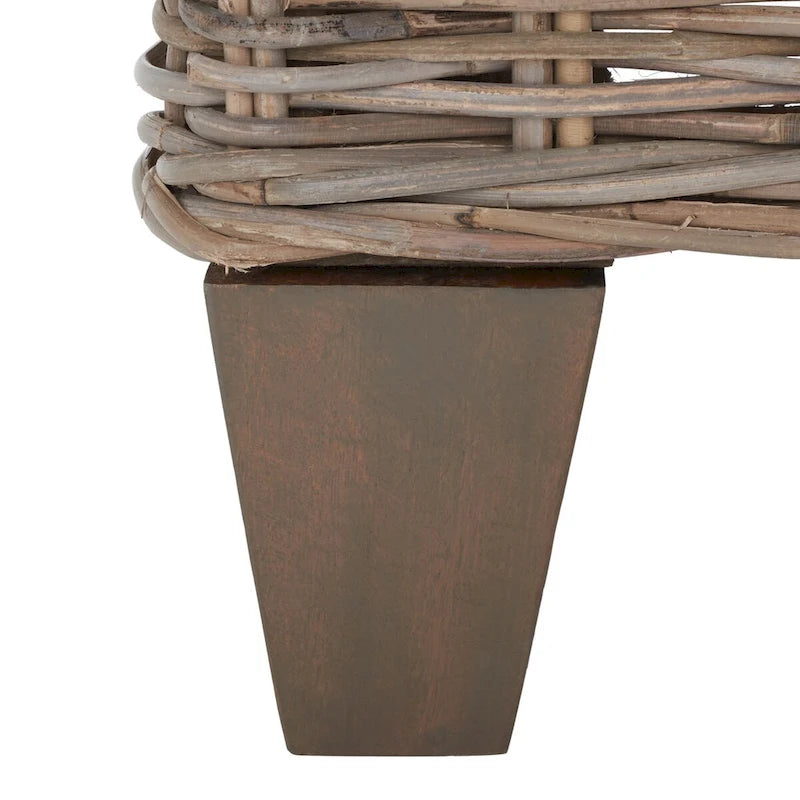 Banc en osier naturel blanchi - 41 L x 28 P x 12 H - 41Lx28Px12H