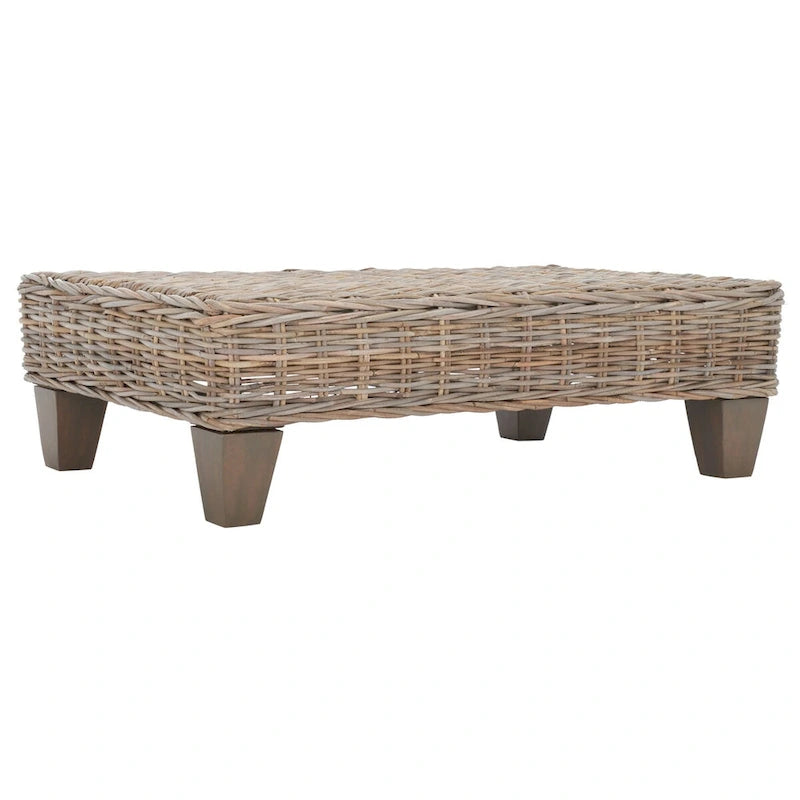 Banc en osier naturel blanchi - 41 L x 28 P x 12 H - 41Lx28Px12H