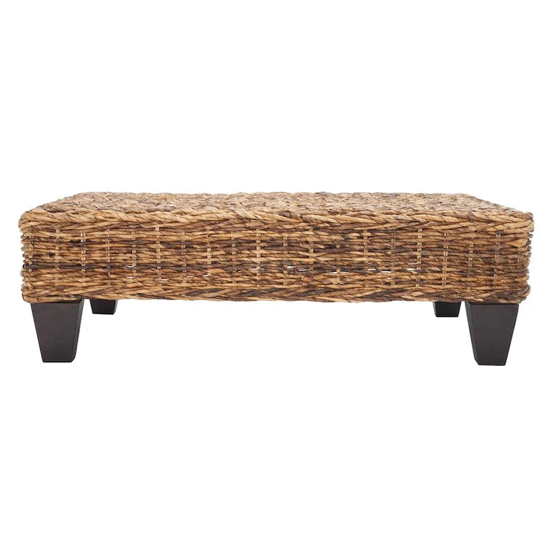 Banc en osier naturel blanchi - 41 L x 28 P x 12 H - 41Lx28Px12H