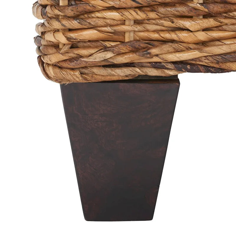 Banc en osier naturel blanchi - 41 L x 28 P x 12 H - 41Lx28Px12H