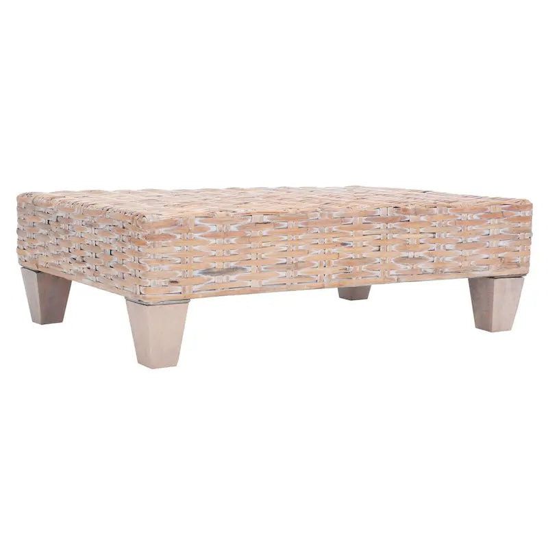 Banc en osier naturel blanchi - 41 L x 28 P x 12 H - 41Lx28Px12H