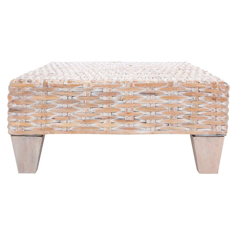 Banc en osier naturel blanchi - 41 L x 28 P x 12 H - 41Lx28Px12H