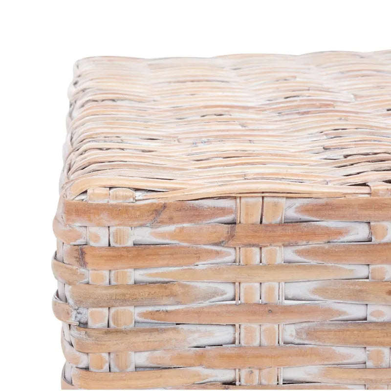 Banc en osier naturel blanchi - 41 L x 28 P x 12 H - 41Lx28Px12H