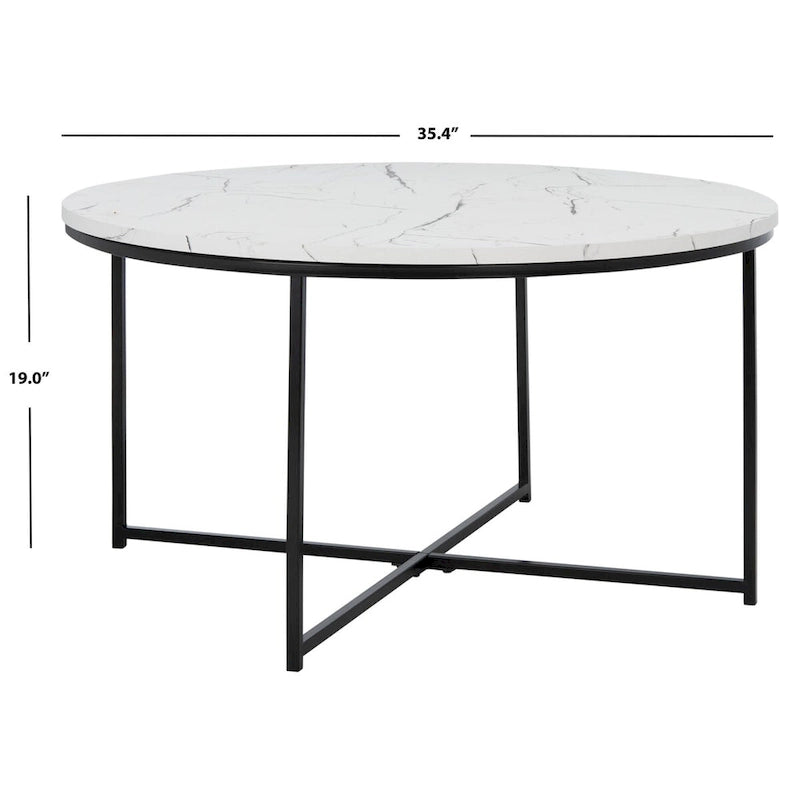 Table basse en marbre - 35 L x 35 P x 19 H - 35Lx35Px19H