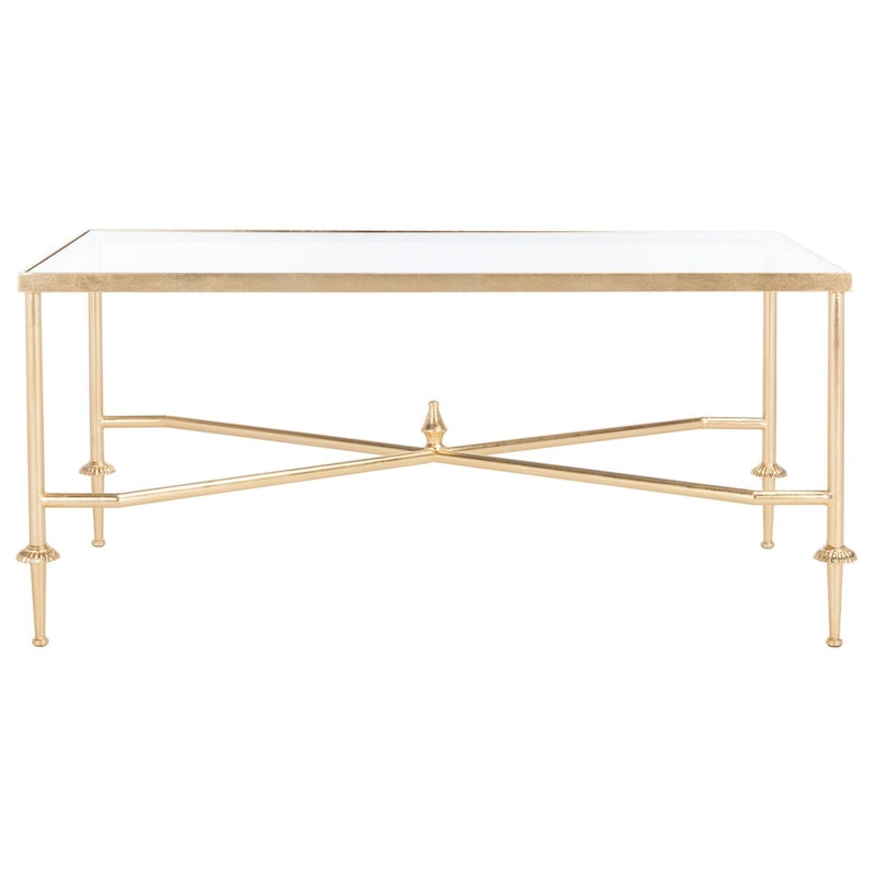Table Basse Feuille d'Or - 44 L x 24 P x 20,5 H - 44Lx24Px21H