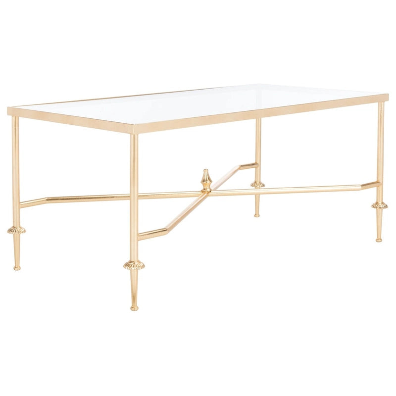 Table Basse Feuille d'Or - 44 L x 24 P x 20,5 H - 44Lx24Px21H