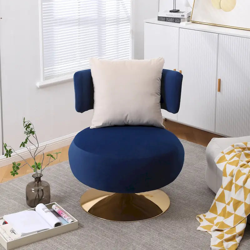 Fauteuil rond pivotant en tissu