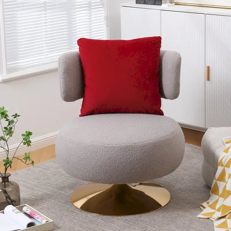 Fauteuil rond pivotant en tissu