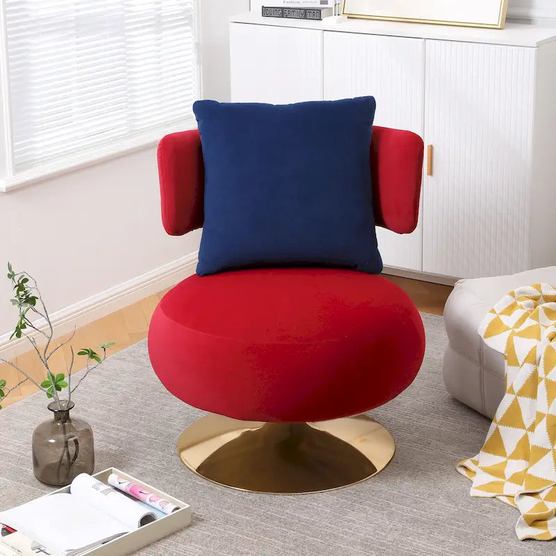 Fauteuil rond pivotant en tissu
