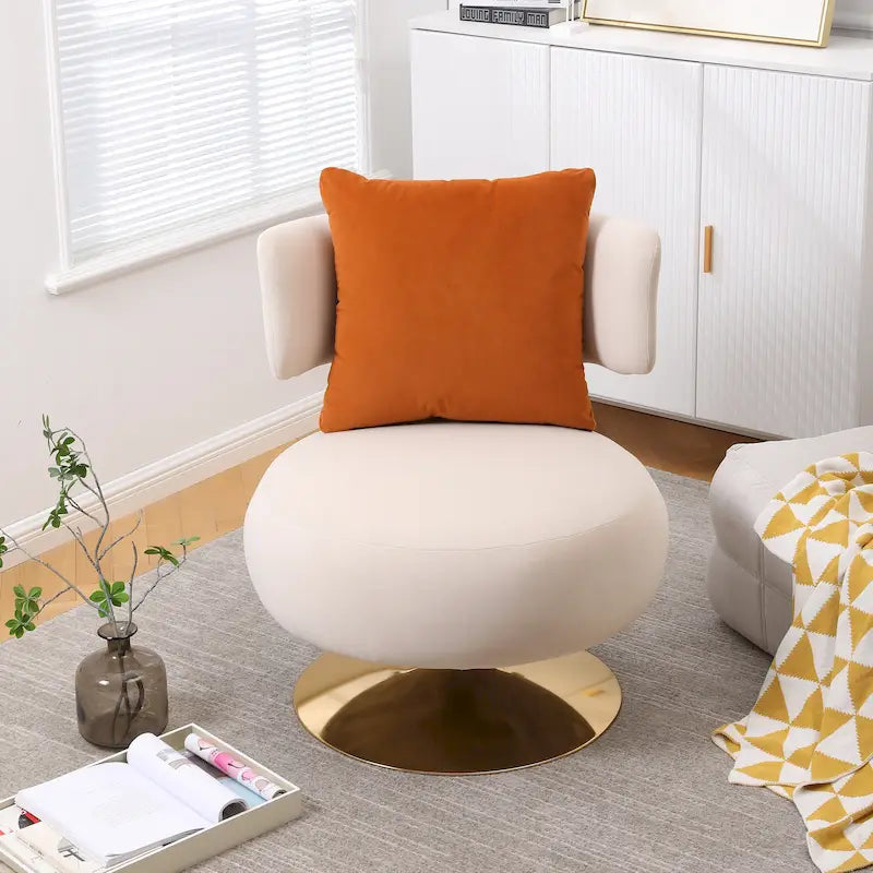 Fauteuil rond pivotant en tissu