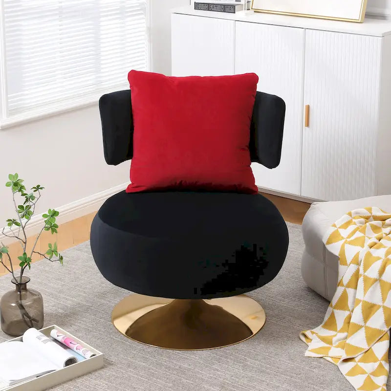 Fauteuil rond pivotant en tissu