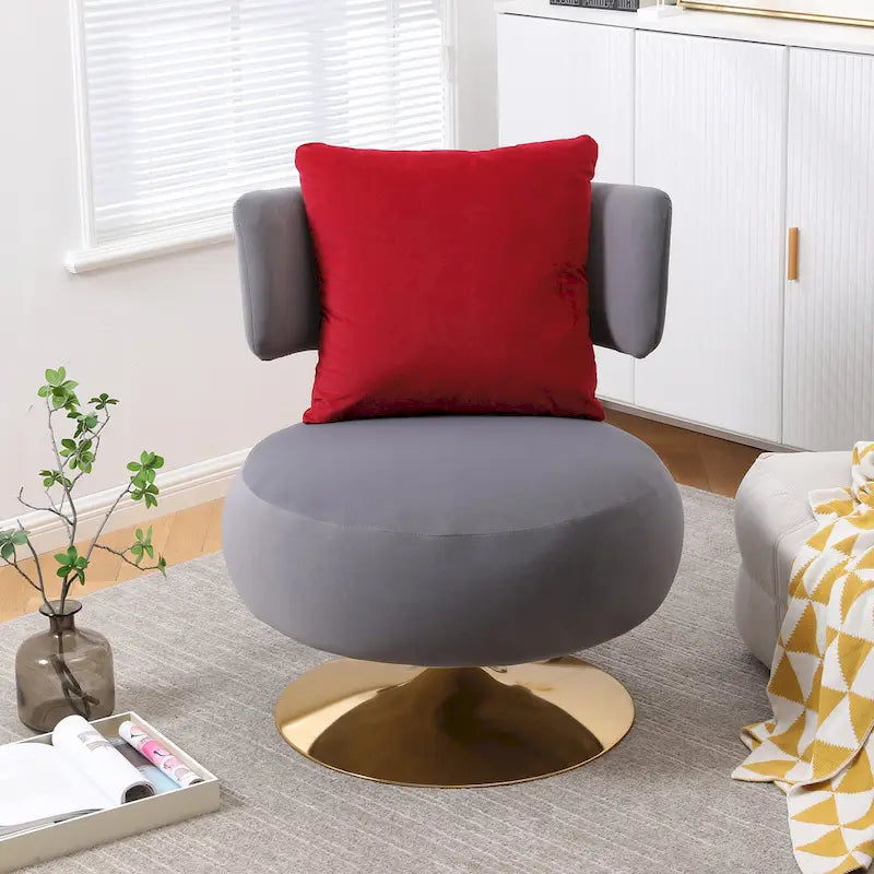 Fauteuil rond pivotant en tissu