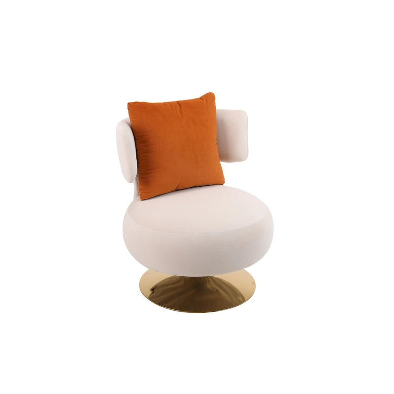 Fauteuil rond pivotant en tissu