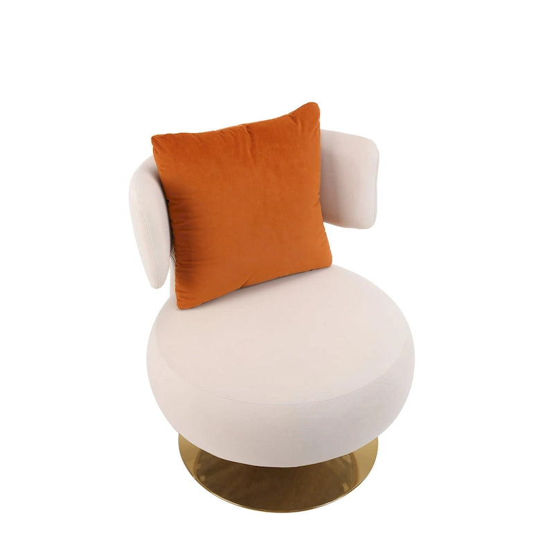 Fauteuil rond pivotant en tissu