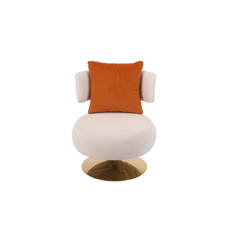 Fauteuil rond pivotant en tissu