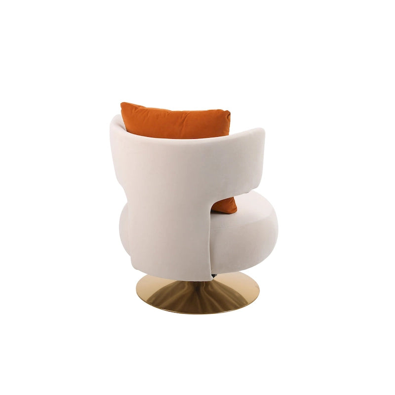 Fauteuil rond pivotant en tissu