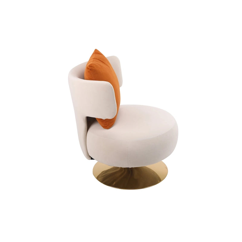 Fauteuil rond pivotant en tissu