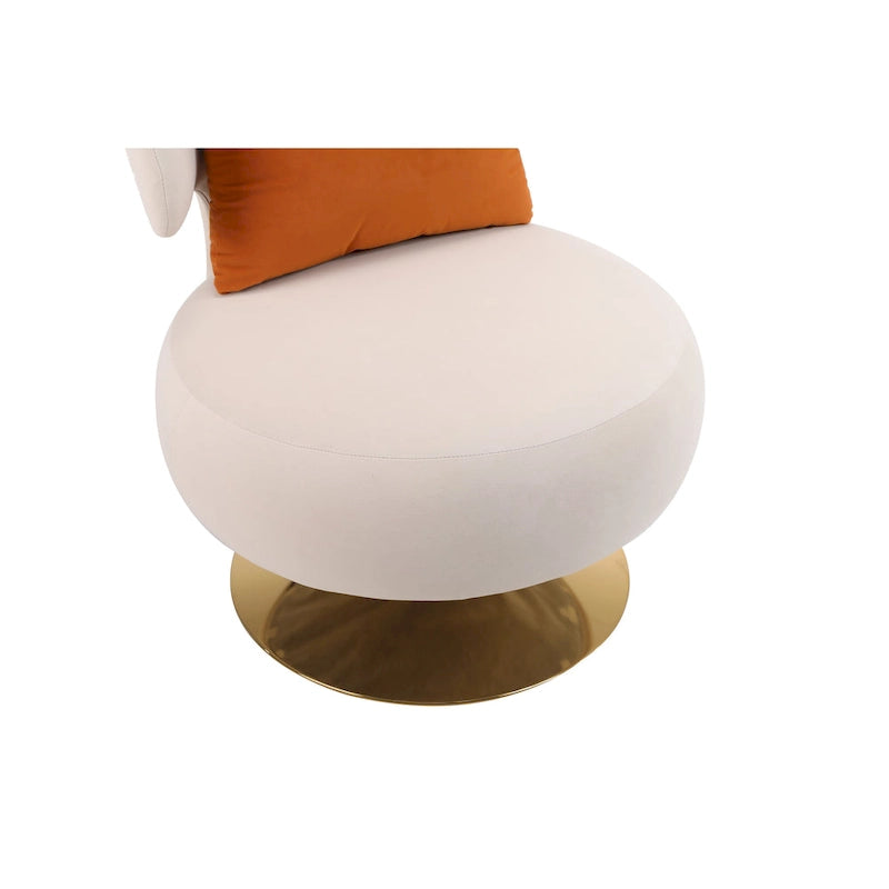 Fauteuil rond pivotant en tissu