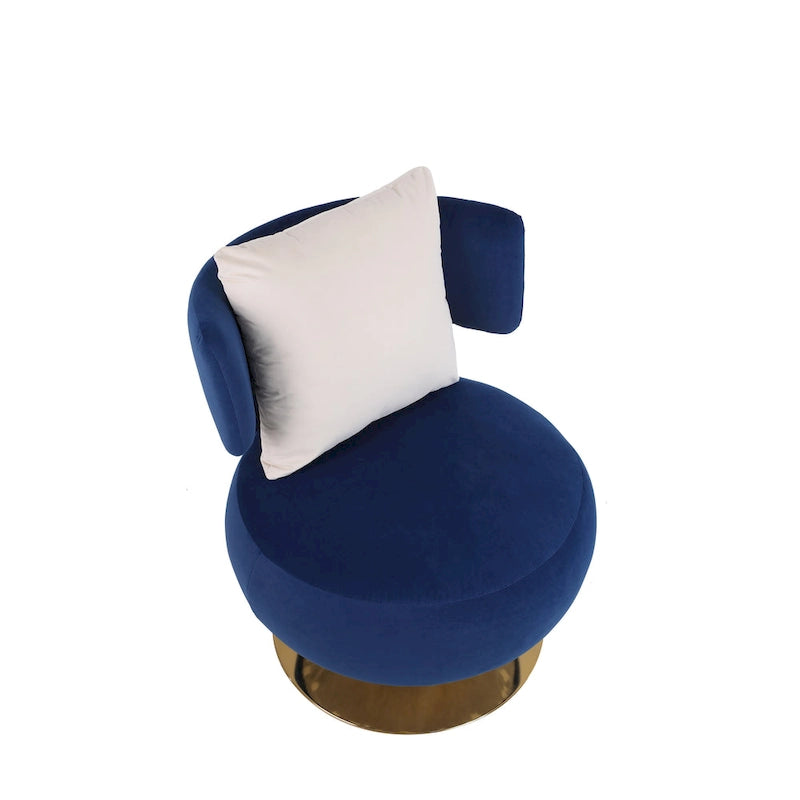 Fauteuil rond pivotant en tissu