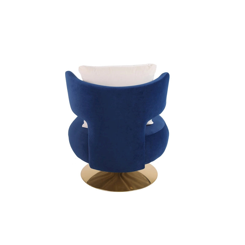 Fauteuil rond pivotant en tissu