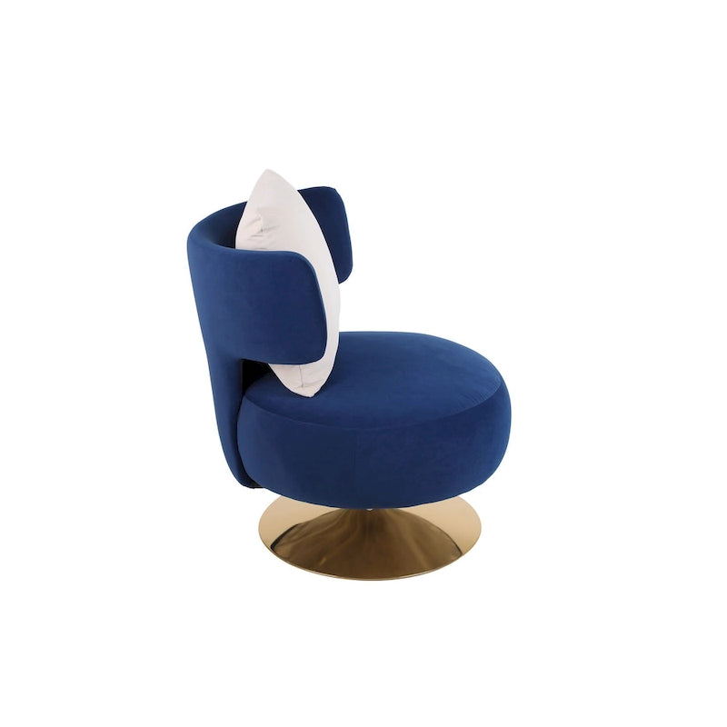 Fauteuil rond pivotant en tissu