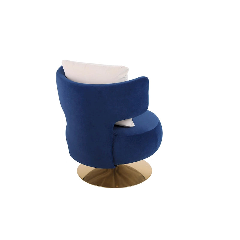Fauteuil rond pivotant en tissu